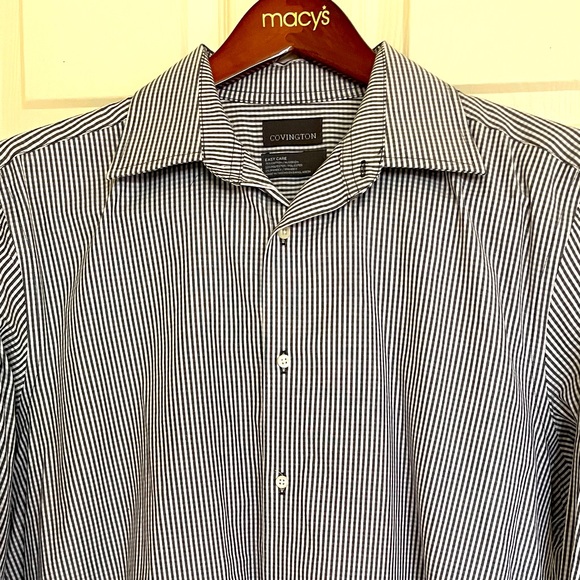 Men’s Gray Checked Button Down Dress Shirt Size: 34/35 - Picture 3 of 7